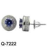 Elegant Floral 925 Silver Earring Jewellery (Q-7222)