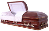 Cherry Solid Wood with Light Gold Trim American Casket
