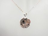 925 Sterling Silver Rose Flower Pendant Necklace Jewelry