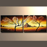Group Oil Painting of Trees on Canvas
