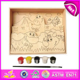2014 New Kids Colorful Wooden Paint Toy, Popualr Children Wooden Paint Toy, Hot Selling Educational DIY Wooden Paint Toy W03A058