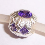 Sterling Silver Beads With Crystal