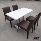 Pure White 4 Seater Table and Chair for Restaurant