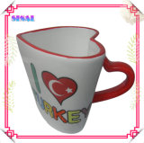 White Red Ceramic Mug for Promotional Souvenir Gift