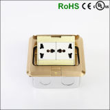 Brass Pop up Type IP44 Waterproof Floor Outlet Box with 10A Universal Sockets