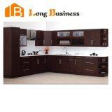 Black Lacquer Kitchen with Wood Veneer Cabinet (LB-JX1180)