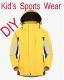 DIY Promotion Outdoor Good Quality Garment, Children's Jacket, Windproof and Waterproof Breathable Ski Mountaineering Sport Wears in Yellow Colour