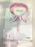 Men's Business Long Sleeve Double Collar Contrast Fabric Tape Shirt