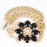 Black Rhinestone Crystal Flower Style Bracelet