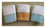 100% Cotton Yarn Dyed Jacquard Hand Towel with Decorative Border