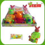 Pull Line Rabbit Car with Light Toy Candy