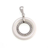 Ceramic and Silver Jewelry Pendant, 925 Sterling Silver Jewellery