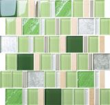 Green&Pink Metallic Glass Mosaic with Marble in 2015