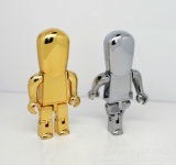 Golden Color Customized Metal Robot USB Flash Disk