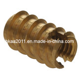 Brass Copper Machined Slotted Dual-Threaded Wood Insert Lock Screw Nut