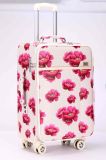 Pink Big Flower Four Wheel Trolley Luggage Lady Travel Suitcase Carry on Luggage Bag