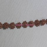 Brown Small Flower Design Chemical Lace for Clothing