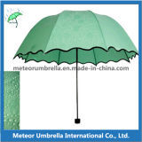 Promotion Gift 3 Fold Water Mark Flower Umbrella