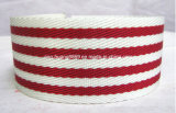 38mm Red and White Nylon Twill Webbing
