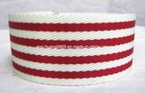 38mm Red and White Nylon Twill Webbing