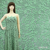 Green Plants Chemical Lace Embroidery Fabric for Dress