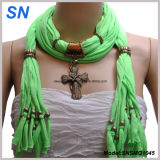 2014 Lady's Jesery Material Pendant Scarf