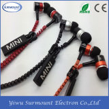 3.5 Mm in-Ear Zipper Stereo Hands-Free Earphone for Smart Phone with Mic