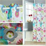 Shower Curtain Hookless Bathroom Accessories Printing Polyester Long Shower Curtain