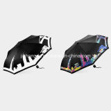 White Pattern Printed Color-Changeable Fabric Fold Umbrella (YSC0005)