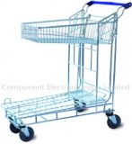 Shopping Flat Trolley Cart, Metal Trolley Container Cart