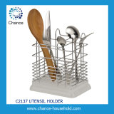 Chrome Steel Hanging Cutlery Holder for Kitchen (C2137)