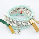 Fabric Knitting and Alloy Chain Combination of Bracelet