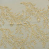 Tassel Design Gold Metallic Mesh Embroidery Fabric
