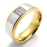 Charm Jewelry Stainless Steel Gold Ring (YC-2139)