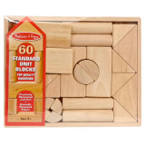 Wooden Toy-Melissa & Doug 60-Piece Standard Unit Building Blocks with Storage Box (JY0849)