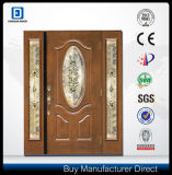 Fangda Exterior Solid Wood Door with Classic Toughened Glass