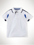 Hight Quality Short Sleeves with Pieced Stripes Children Sports Wear T-Shirt