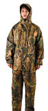 Rubberized Camouflage Polyester PVC 0.18mm 100% Waterproof Men's Rain Suits