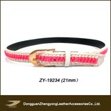 (ZY-19234) Women's Fashion Pearl PU Leather Belt Bead Belt