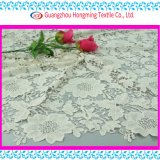 Classic Floral White Chemical Lace Embroidery Fabric for Garment