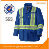100%Cttoon Winter Pad Flame Resistant Clothing / Reflective Safety Jacket