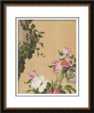 Handpainted Decorate PS Frame Spray Lotus Peonies Herbaceous Shrubby Flower Painting Drawing Paint