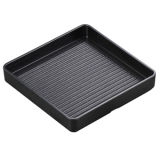 100% Melamine Dinnerware -Black Square Plate Western Series Tableware (IW403)