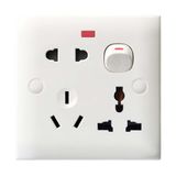 6-Pin Multi Socket with Switch and Neon