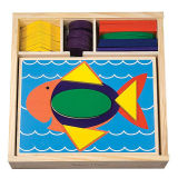 Wooden Toy-Melissa & Doug 40-Piece Wooden Beginner Pattern Blocks (JY0846)