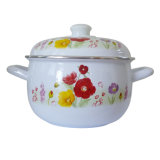 Enamel Fat Pot with Cover