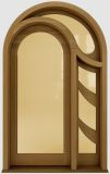 Honey Wheat Color Solid Wood Glass Entry Door