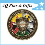 Custom Police Challenge Metal Coins with Antique Finished