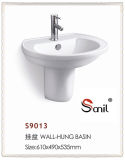 Big Size Good Vitreous China Semi Wall Mounted Sink (S9013)