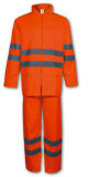 Orange Color PU Safety Rain Suit with High Reflective Strip